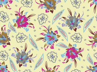 Fototapeta na wymiar Seamless flower pattern for print of textile, fabric, linen, chiffon