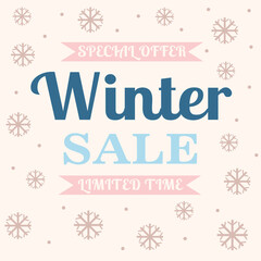 Naklejka na ściany i meble Winter sale.Special offer winter holiday banner.
