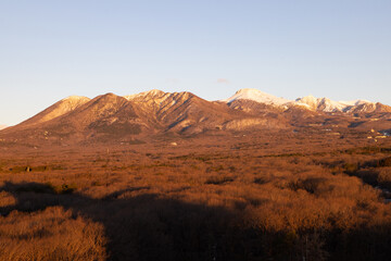 冬の那須岳の朝