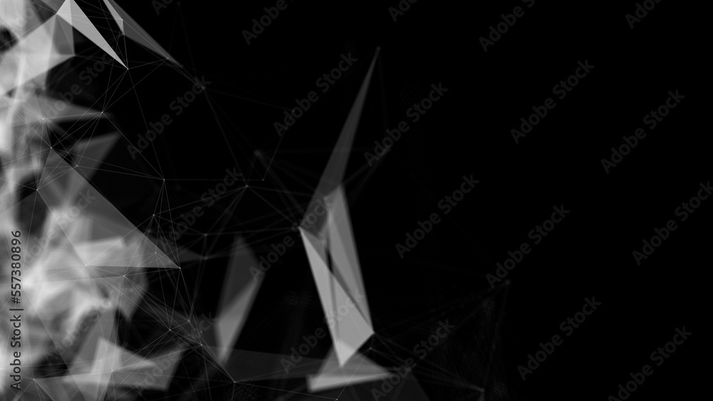 Poster abstract plexus geometry background. digital technology network connection concept. 3d rendered illu