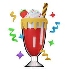 milkshake 3d illustration