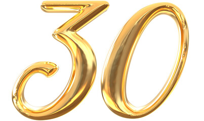 Number Gold 30