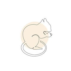 Minimalist mouse line art logo