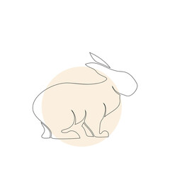 Minimalist rabbit line art logo