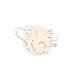 Minimalist squirrel line art logo