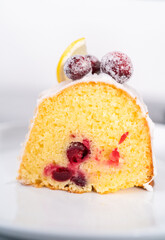 Lemon cranberry bundt cake