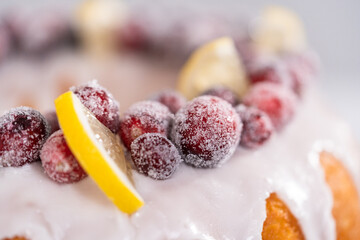 Lemon cranberry bundt cake