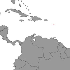 Saint Kitts and Nevis on world map. Vector illustration.