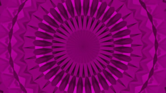 Abstract rotating and transforming circle shape, viva magneta colored