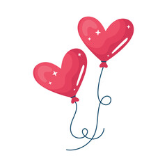 hearts love balloons helium