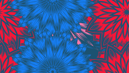 Flowers. Seamless floral background. Tracery handmade nature ethnic fabric backdrop pattern. Textile design texture. Decorative color art. Vector