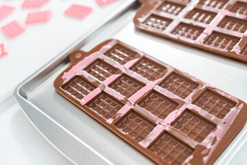 Mini pink chocolates