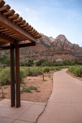 Rest Stop Along Paved Trail In Zion