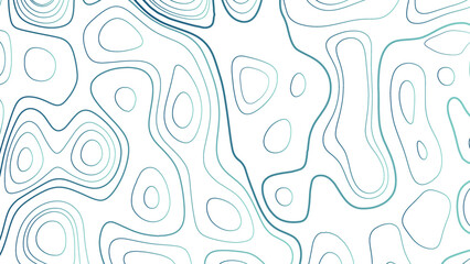 The stylized height of the topographic contour in lines and contours. The concept of a conditional geography scheme and the terrain path. Seamless pattern with blue waves. Vector illustration. 