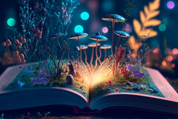 Book of magic spells ,  magical elements such as spell books . Generative AI