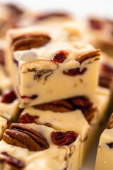 Homemade White Chocolate Cranberry Pecan Fudge