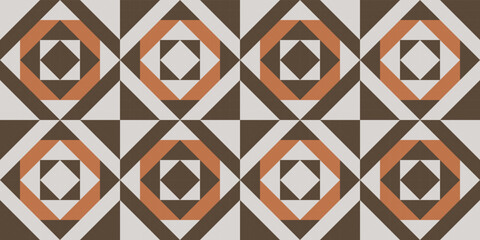 Abstract geometric barn quilt seamless pattern