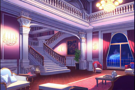 Mansion Interior - An Elegant And Luxurious Mansion Interior Created By Generative AI.  Affluence And Wealth Are On Display In This Extravagant Home Interior Filled With Opulence And Exorbitance.