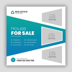 Real estate social media post web banner template