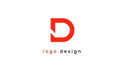 Modern Initial Letter D Logo. Flat Vector Logo Design Template Element