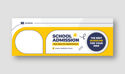 Back to school social media post, web banner, and Facebook cover template