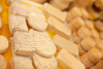 Different types of cheese for the festive New Year's table