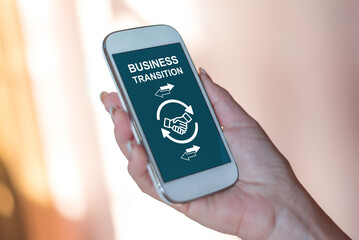 Business transition concept on a smartphone