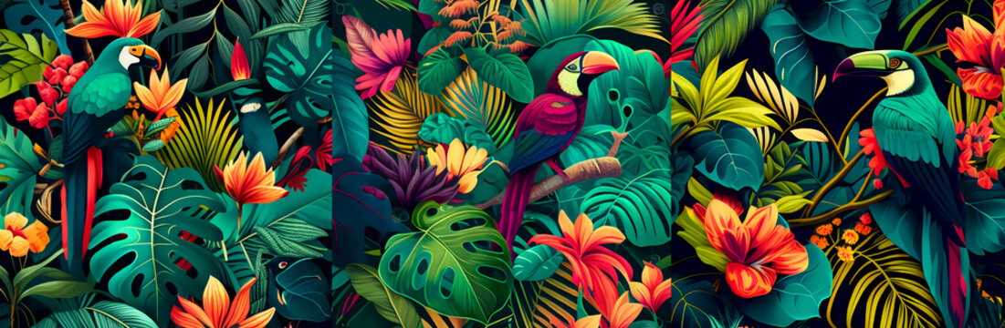 tukan, tropisch, design, dschungel, paradies, urwald