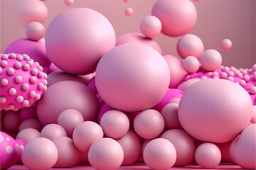 pink balls and balloons, Generative Ai