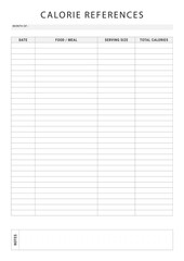 Calorie References planner