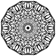 abstract mandala round circle ornament floral decoration background vintage illustration