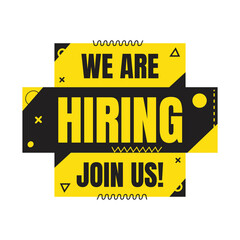 We are hiring join us announcement, Job vacancy join our team sign