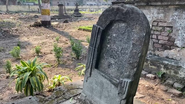 Close up shot of one Cemetry in Dhanbad city of India.