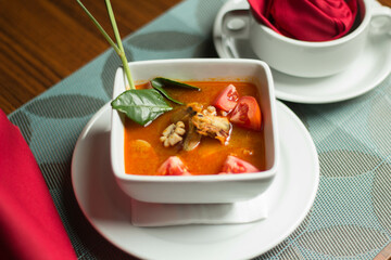 vegetable soup with meat and vegetables