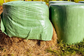 Hay bales, food for horses and other farm animals, storage for the winter.