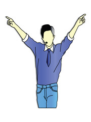 colored image of male idol singing on stage, famous k-pop idol having concert