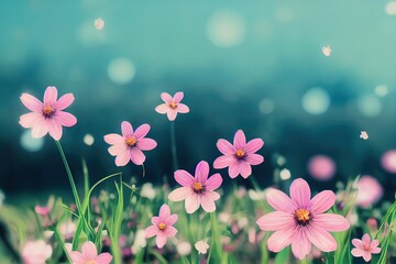 Fototapeta na wymiar Beautiful Pink Spring Flowers (Generative AI)