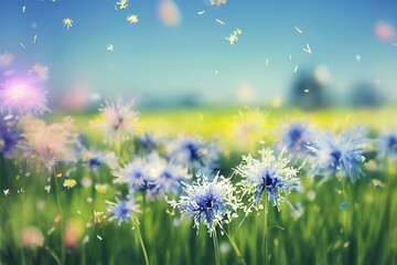Beautiful Blue Spring Flowers   (Generative AI)