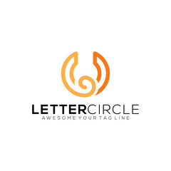 letter U circle Geckos modern logo design