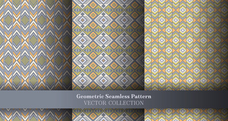 Minimal geometrical argyle seamless ornament bundle. Islamic tracery ethnic patterns. Argyle diamond geometric vector endless background collection. Cover background swatches.