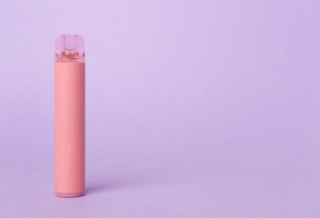 Disposable electronic cigarette on color background