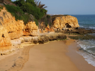 Beautiful beach mandala in Albufeira in Portugal Praia Maria Luisa
