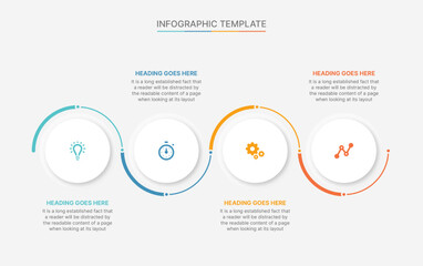Vector four steps options circle business infographic modern design template