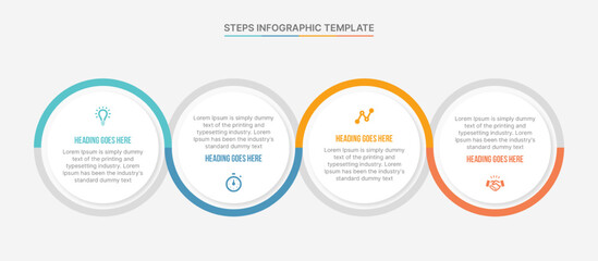 Vector four steps options circle business infographic modern design template