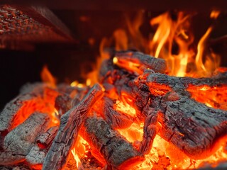 fire in the fireplace