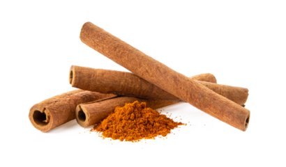 cinnamon sticks stacked and powder on transparent png