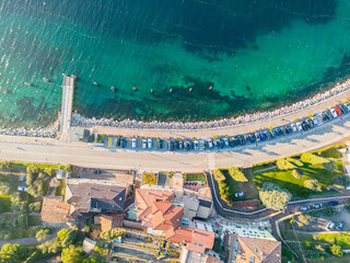 Torbole on Lake Garda with harbor and street