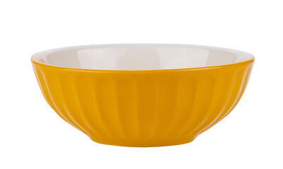 yellow ceramic bowl isolated on transparent png