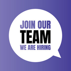 Join our team we are hiring sign, We are hiring job announcement design