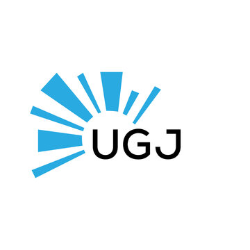 UGJ letter logo. UGJ blue image on white background and black letter. UGJ technology  Monogram logo design for entrepreneur and business. UGJ best icon.
